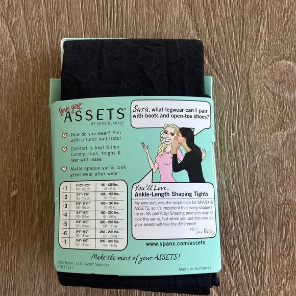 ASSETS by SPANX Women's Ankle Length Shaping Tight Size 1 (XS) Black NEW - Picture 2 of 3